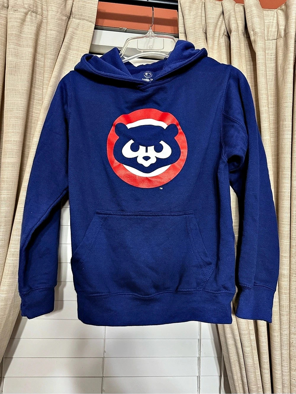 Stitches Chicago Cubs Pullover Hoodie Small Blue & Red